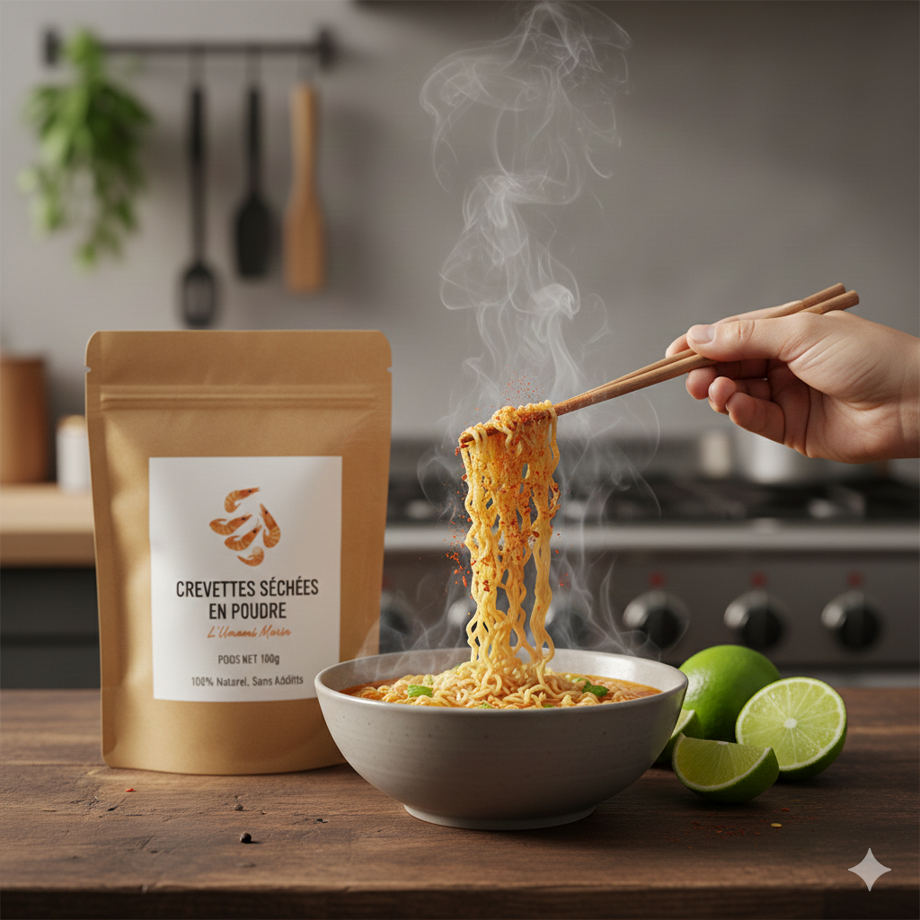 Crevettes Séchées en Poudre – L’Authenticité (50g). (4.50€)